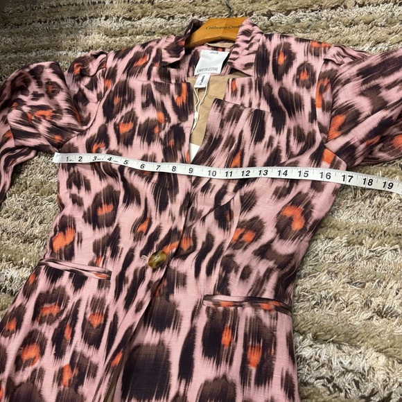 NWT C/MEO Collective Small Leopard blazer Linen Blend - Picture 8 of 12